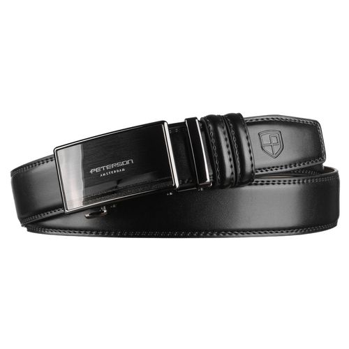 elegancki, skórzany pasek męski w czarnym kolorze z automatyczną na Arena.pl