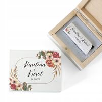 Pamiątka Ślubu Pendrive ślubny Pendrive weselny 64 GB szkatułka Twoje wzory