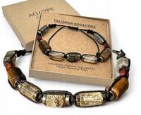 Bransoletka Męska TALIZMAN BOGACTWA Kamienie naturalne CYTRYN z pudełkiem