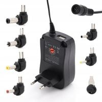 UNIWERSALNY ZASILACZ 3V 4.5V 5V 6V 7.5V 9V 12V Regulowany Końcówki