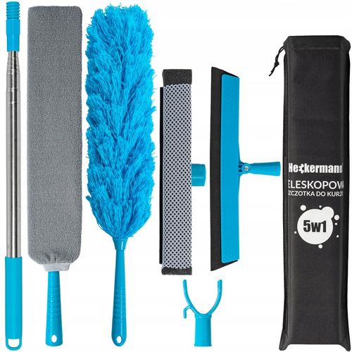 SZCZOTKA DO KURZU PAJĘCZYN TELESKOPOWA MIOTEŁKA DŁUGA 50-260CM 5w1 KOŃCÓWKI na Arena.pl