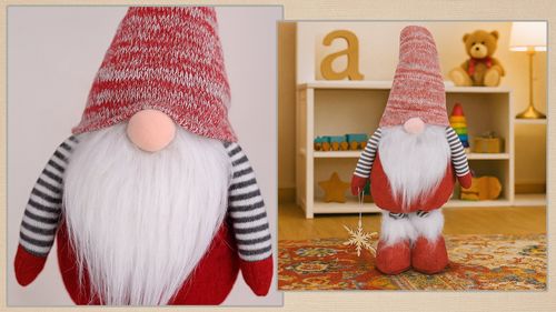 Figurka świąteczna skrzat krasnal na święta teleskopowe nogi 80cm na Arena.pl