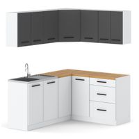 Meble Kuchenne Narożne Biało Szare Zestaw Mebli Kuchennych Danka Nowoczesny