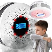 CZUJNIK DETEKTOR TLENKU WĘGLA CZADU CO DYMU BEZPRZEWODOWY LCD CERTYFIKAT