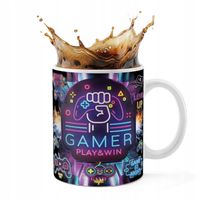 KUBEK CERAMICZNY 330ML DRUK - GAMER GAMEPAD GAMBLING GRY