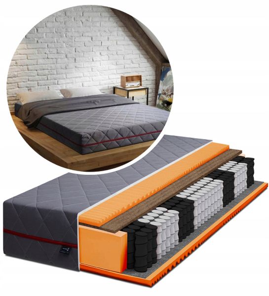 Materac GREY 160x200 KOKOS 7 stref MASUJĄCY - 24cm zdjęcie 1