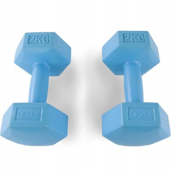 4FIZJO Hantelki HEXAGONALNE - 2 szt Niebieski 2kg zdjęcie 3