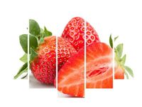 70 100CM OBRAZ 5 ELEM ŚWIEŻE TRUSKAWKI DRUK PŁÓTNO