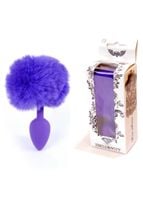 plug jewellery silicon plug   bunny tail   purple