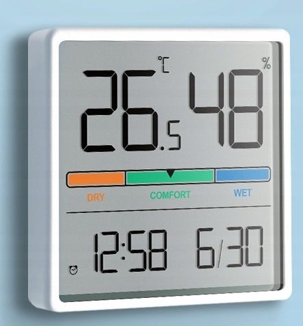 Stacja Pogodowa Pogody Higrometr Bezprzewodowa Termometr Czujnik Zegar Data zdjęcie 12