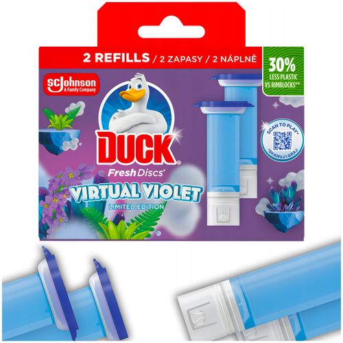 duck fresh discs virtual violet - żelowy krążek do toalety 72ml (2 x 36ml) na Arena.pl