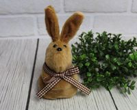 figurka 6szt.  maskotka wielkanocna zajączek brązowy 15cm | sn52414