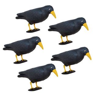 Odstraszacz ptaków 11x39x18,5cm stojący kruk czarny z żółtym dziobem zestaw 5 szt.