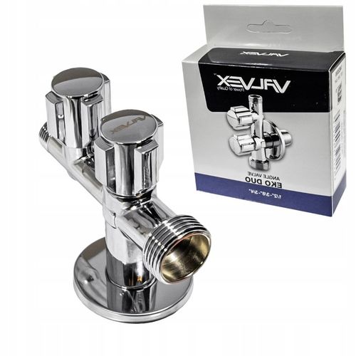 ZAWÓR KUREK KOMBI KOMBINOWANY KĄTOWY 1/2x3/8x3/4 DO BATERII PRALKI ZMYWARKI na Arena.pl