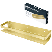 Półka łazienkowa wisząca pod prysznic kuchenna metalowa DELVANT BANO złota szczotkowana 50 cm