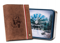 skórzany portfel męski z motywem patriotycznym - peterson