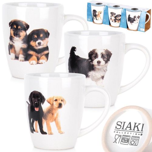 Kubki ceramiczne psy 220 ml 3 szt. na Arena.pl