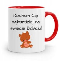 Kubek Czerwony Dla Babci Kocham Cię Z Nadrukiem Ze Zdjęciem
