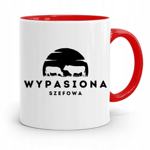 Kubek Czerwony Dla Szefowej Wypasiona Szefowa Z Nadrukiem Ze Zdjęciem na Arena.pl