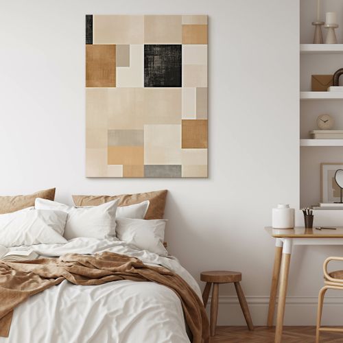 Obraz Do Salonu Kwadraty Abstrakcja Boho Wzór Geometryczny 80cm x 120cm na Arena.pl