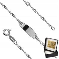 Srebrna Dziecięca Bransoletka z Blaszką 925 Grawer