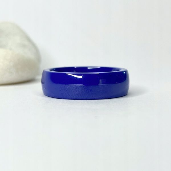 Obrączka ceramiczna niebieska szeroka zdjęcie 3