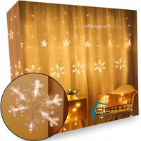 LAMPKI ŚWIĄTECZNE ŚNIEŻYNKI GWIAZDKI 12 LED KURTYNA ŚWIETLNA IP44 3M