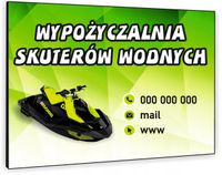 TABLICZKA REKLAMOWA szyld z dibondu nadruk 40x30 cm WYPOŻYCZALNIA SKUTERÓW
