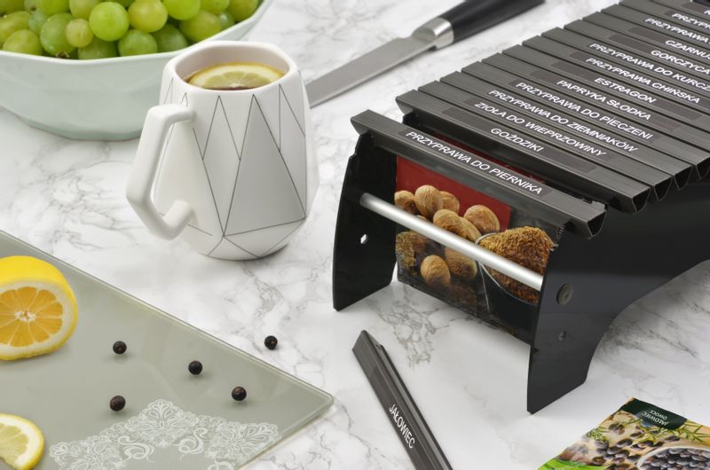 Przyprawnik oraganizer do przypraw COMBO wysoki czarny + gratis zdjęcie 3