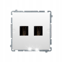 GNIAZDO PODWÓJNE HDMI SIMON BASIC BIAŁY