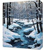 Obraz 40x50cm Rzeka przy Zimowej Porze