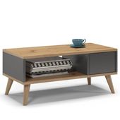 Stolik kawowy, SKAND, 80x40x35 cm, dąb, grafit, mat | TYLETEGOTU