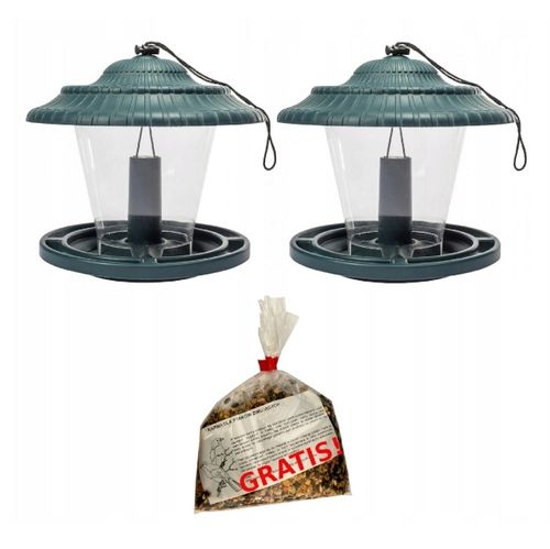 KARMNIK DLA PTAKÓW ZIMUJĄCYCH WISZĄCY BUDKA DOMEK ZIELONY + KARMA GRATIS na Arena.pl