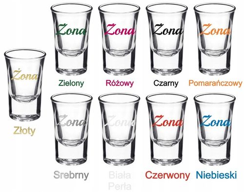 Kieliszki oszukane GRUBE DNO Świadkowa Świadek Pani Pan wesele do wódki na Arena.pl