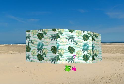 PARAWAN PLAŻOWY Palmy i fale z indywidualnym napisem 5 PANELI 62.5 na Arena.pl