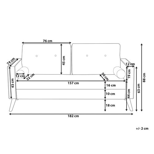 Sofa 2-osobowa niebieska KALMAR na Arena.pl