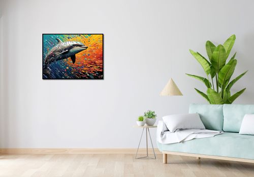Plakat 80x60cm Delfin w Palecie Barw na Arena.pl