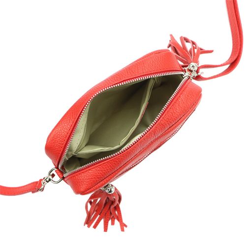 Damska listonoszka torebka Skórzana z brelokiem frędzlem i kieszeniami Luka na Arena.pl