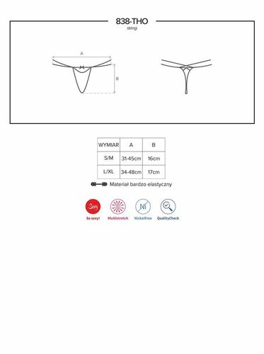 Czerwone Stringi z Paseczkami - Obsessive 838-THO-3 S/M na Arena.pl