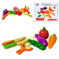 ZESTAW  DREWNIANE WARZYWA DO KROJENIA Z DESKĄ