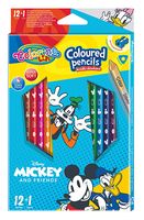 KREDKI OŁÓWKOWE TRÓJKĄTNE 12+1 MICKEY COLORINO