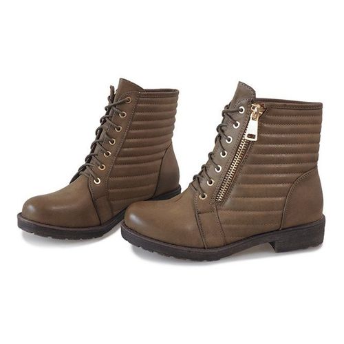 Khaki pikowane botki 1548 r.38 na Arena.pl