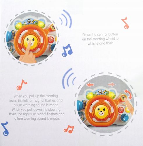 INTERAKTYWNA KIEROWNICA MALUCHA DO ZABAWY DLA DZIECI ŚWIECI GRA DO na Arena.pl