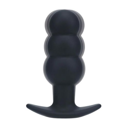 Tri Bulb Vibrating Silicone Anal Plug - Black na Arena.pl
