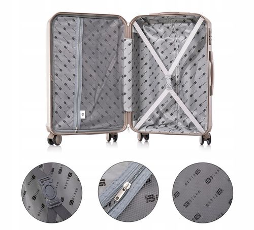 WALIZKA ABS BLOOM XL “ 24 ” ŚREDNIA MOCNA NA KÓŁKACH 7 KOLORÓW + ADRESOWNIK na Arena.pl