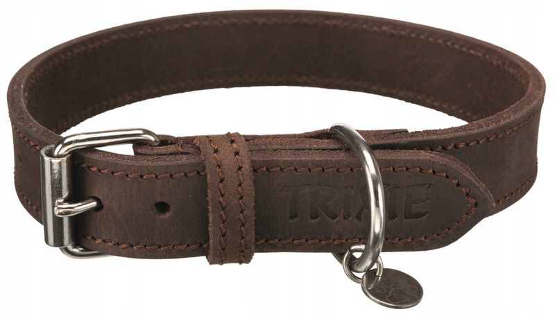 Rustic obroża dla psa, gruba skóra brąz L 48–56cm zdjęcie 1