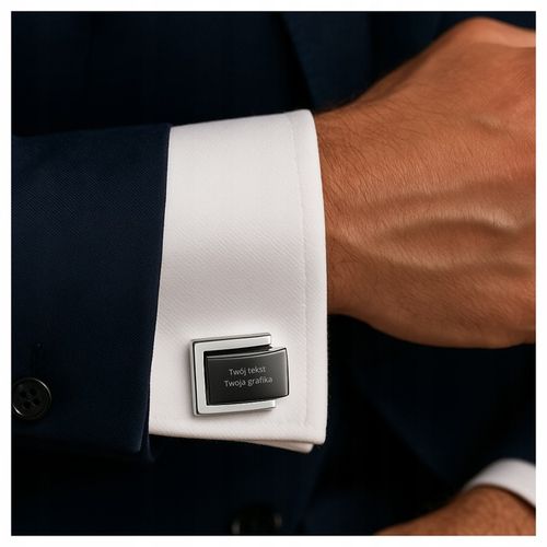 Grawerowane spinki do mankietów koszuli z własną grafiką tekstem na prezent na Arena.pl