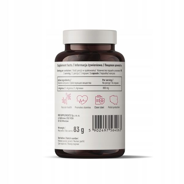 UNS L-ARGININE 90 KAPS LIBIDO SIŁA POMPA POTENCJA zdjęcie 3