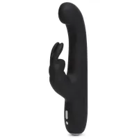 happy rabbit g-spot slim black - smukły masażer punktu g, silikonow