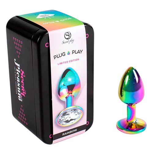 Korek, wtyczka analna w tęczowych barwach. Metalowa. Rozmiar S. na Arena.pl